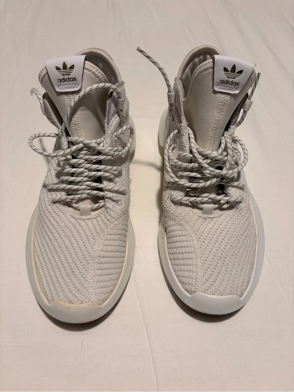 Adidas Tubular Rise Primeknit Cream White Sneakers (AH2076) Mens Size 8